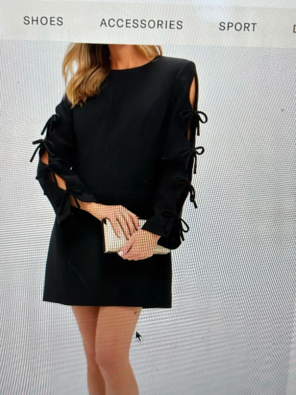 Hyacinth House Black Bow Sleeve Belinda Mini Dress Size L - Picture 1 of 4